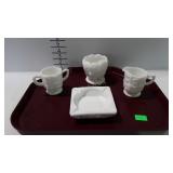 Westmoreland milk glass, paneled grape pattern -