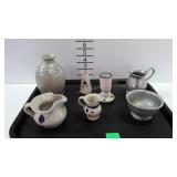 Pottery & cast aluminum - vases, mini pitchers,