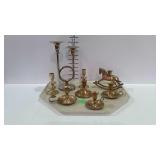Brass decor candlestick holders