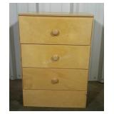 Small three drawer chest. Child size. 19"×14"×27".