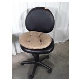 Secretary style office desk chair black leather