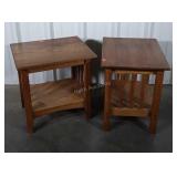 Pair of Amish Oak made Lamp End Tables with