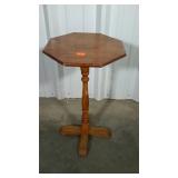 Small octagonal plant stand. Engraved with "MADE