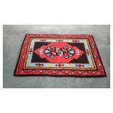 Vibrant hook rug. Bright colors. 32"×45".