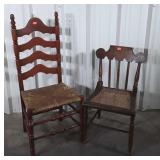 Two Early Chairs, one has stretcher spindle damage