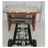 Two pieces. Single step stool/seat and wheeled