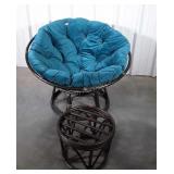 Rattan Barrel Style Lounge Chair with cushion
