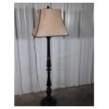 Floor Lamp, wooden pole shade has use