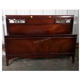 Mahogany Full size Bed with matched wood rails.