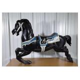 Painted Carousel Horse. Black horse with white