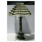 Wooden table lamp with shade