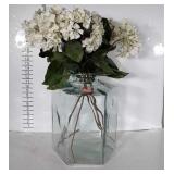 Big glass jar vase with everlasting flowers