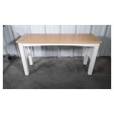 Sofa Table, white base natural top