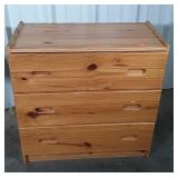 Pine 3 Drawer Base Dresser.
