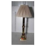 Brass Table Lamp with pleated Shade