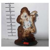 Santa Cast Iron Door Stop, shown in its rustic