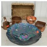 Home decor: large Italian made glass fruit bowl,