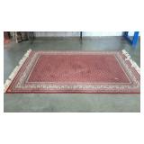Ethan Allen area rug in red with border, includes