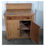 Washstand, single drawer with backsplash board