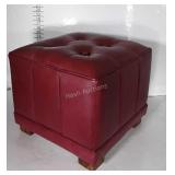 Two Ottomans, red quality pleather material.