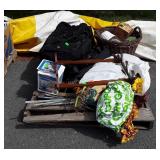 Skid lot, includes home goods, baskets, artificial