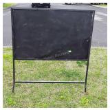 Sign, metal framed ground stake sign painted