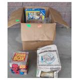 Box Lot with marvel comics trivia game, alpine