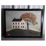 House on a Hill print by Warren Kimble, framed,