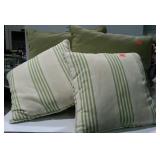 Four home decor throw pillows two solids, two