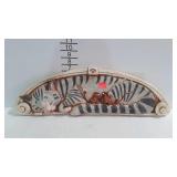Sleeping Cat and mice arched wall plaque by