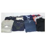 Group lot of sweaters, mostly golf attire. Name