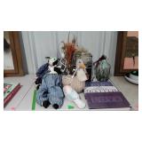 Home decor - wall plaques, stuffed cow and goose