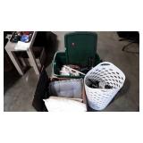 Misc - Christmas ornaments, 2 laundry hamper