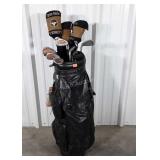Golf Bag black leather with selection of Taylor
