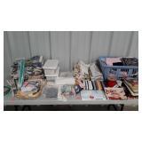 Crafting group, fabrics, knitting needles,