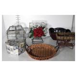 Home Decor lot. 2 terrarium style glass planters,
