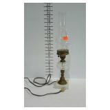 Marble and glass electric lamp oil base style,