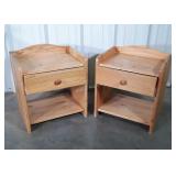 Pair of Pine Nightstands, shows finish use solid