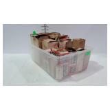 Radio tubes, with boxes in small tote-no lid