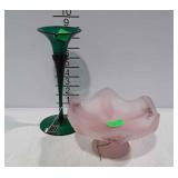 Colored glass - green Oneida crystal stemware