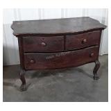 Oak Washstand, 2 over one Drawer, carved lions