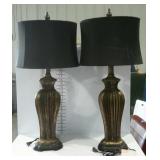 Pair of matching home decor lamps with black