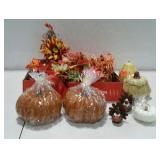 Fall Foliage Decor and candles