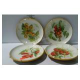Set of 4 Williams and Sonoma Garden Tom plates