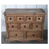 Pine 9 Drawer Dresser, mini drawer style solid