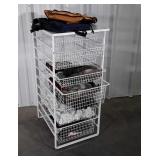 Organizer, 7 sliding wire mesh basket trays plus