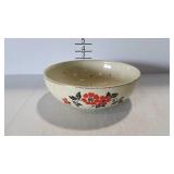 Hall Superior pottery bowl, red poppy pattern, 9"