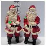 2 Older poly Santa lawn ornaments, missing light