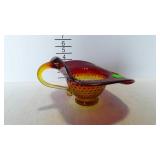 Glass - Amberine jack-in-the-pulpit style hobnail