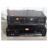Technics double cassette player and Panasonic